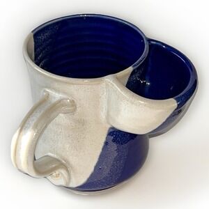 Dirty Bird Studio Pottery Shaving Mug, King George VA Hand Made In USA Blue